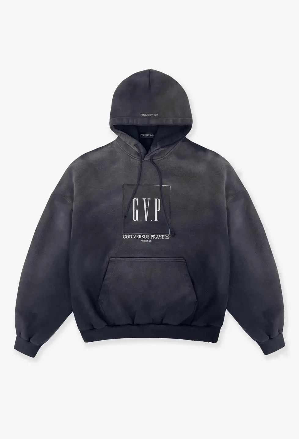PROJECT G/R恶搞GA印花logo做旧连帽卫衣