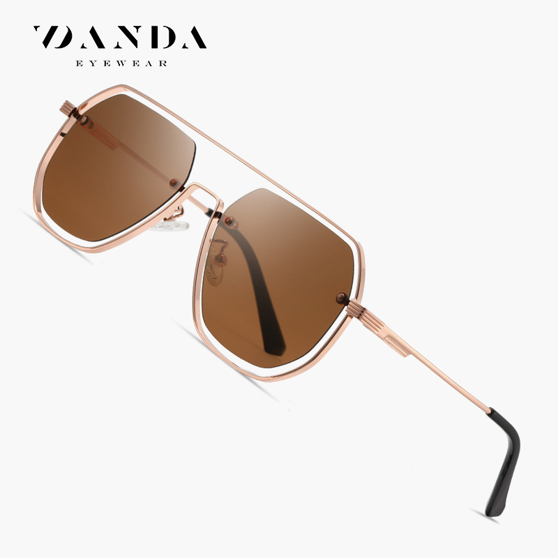 New Metal Polarized Sunglasses Js8575 Outdoor Sun Protection Driving Sunglasses Fashionable Men's Square Frame Sunglasses
