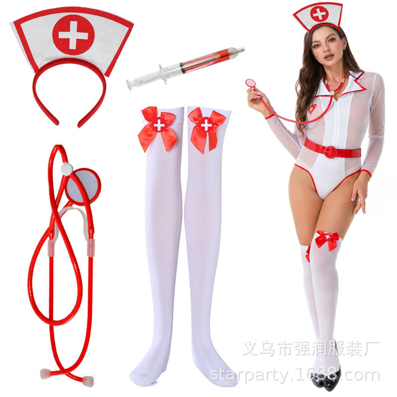 Halloween Role-Playing Costume Props Doctor Simulation Nurse Props Bar Party Nurse Uniform
