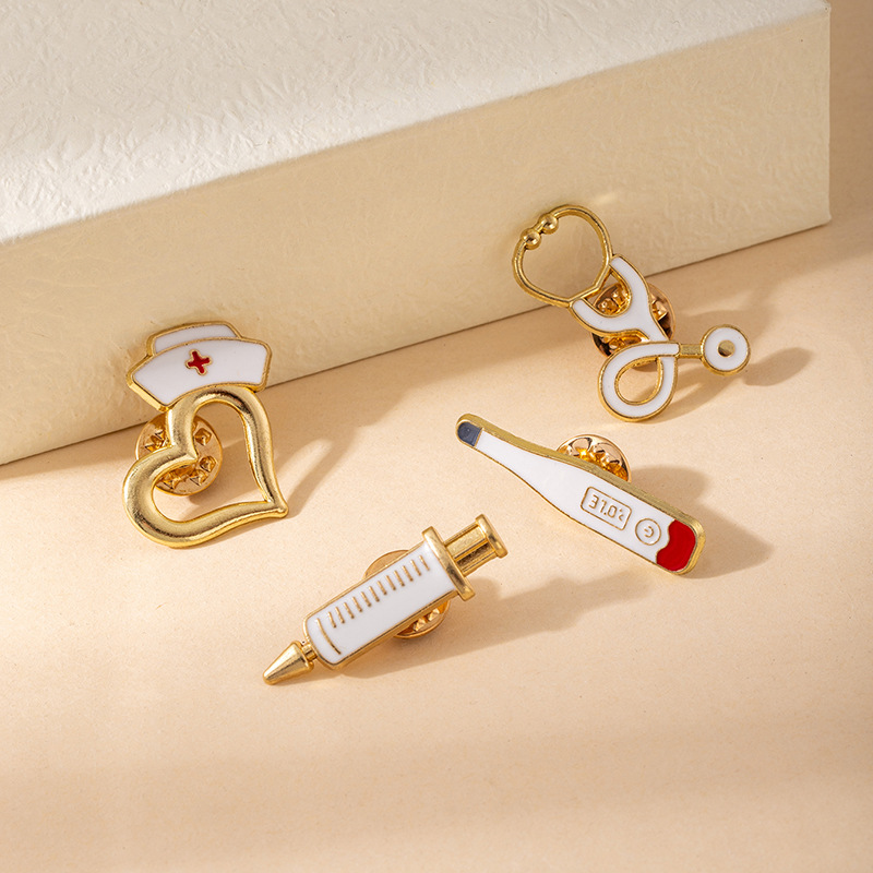 Cross-Border Best-Selling Nurse Hats, Medical Tool Brooches, Creative Medical Series Pins, Niche Clothing and Bag Accessories