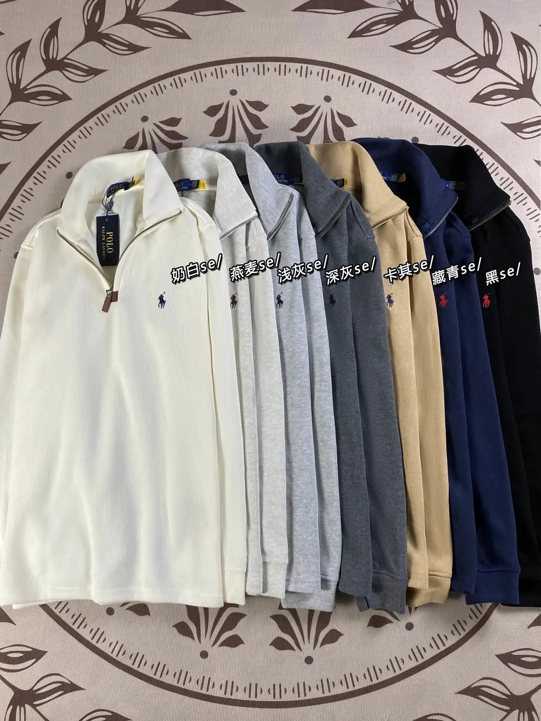 半拉链宽松卫衣男polo情侣卫衣女复古长袖翻领