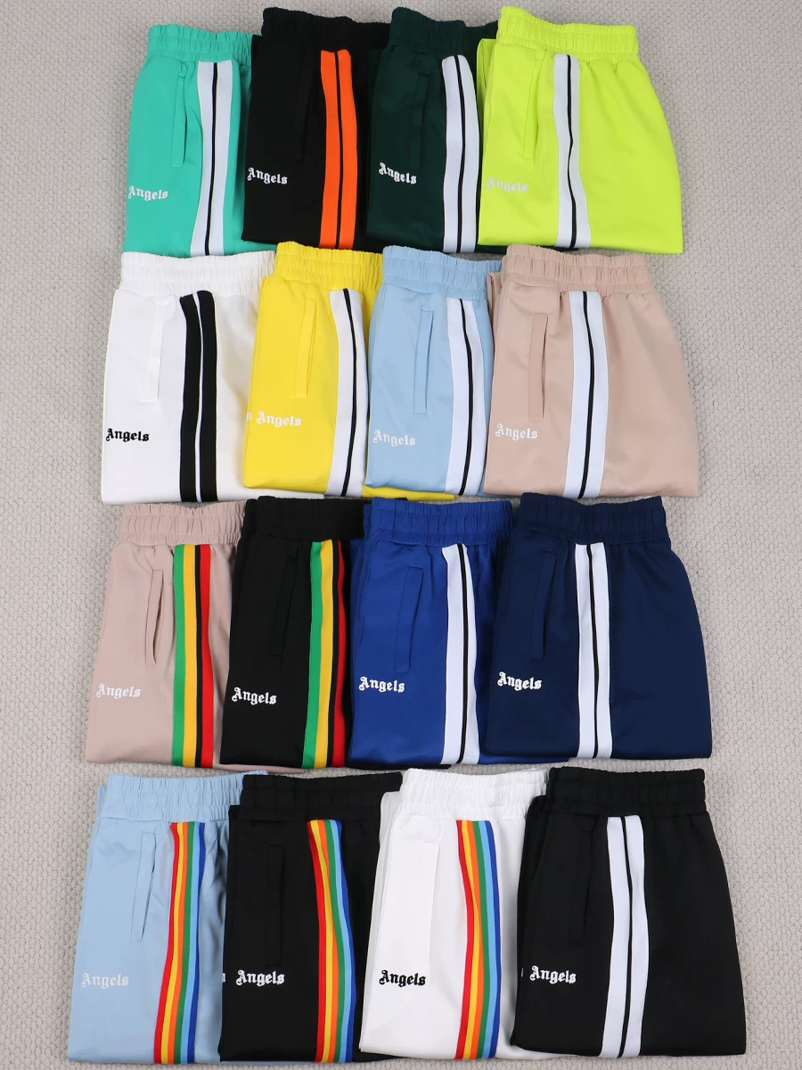 Correct Version Pa Rainbow Pants Lm Casual Trousers Men's High Street Straight Pants Ang Velvet Pants Els Women's