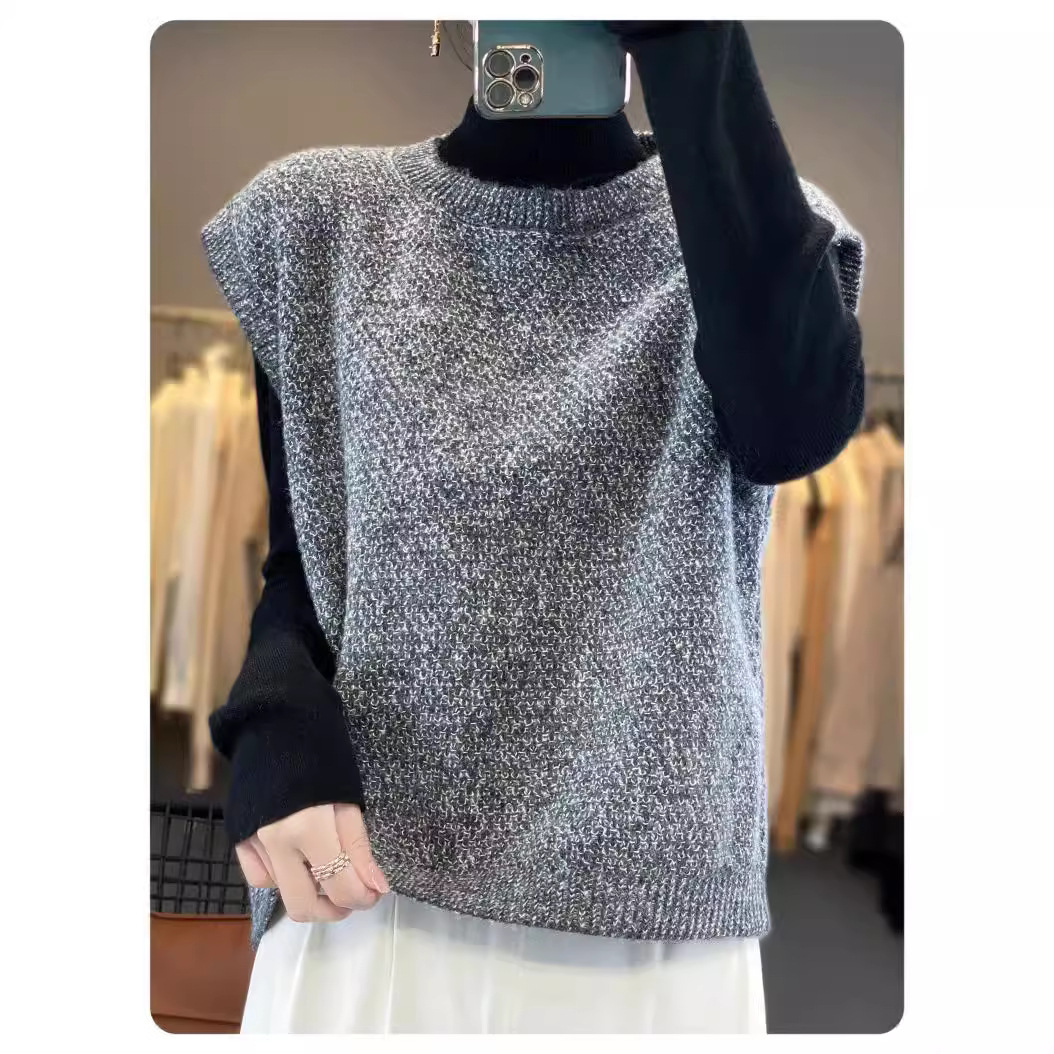 Love Iceland Ash! Foreign-style slimming form bright silk Turkish mohair waistcoat wool autumn and winter new women's clothing