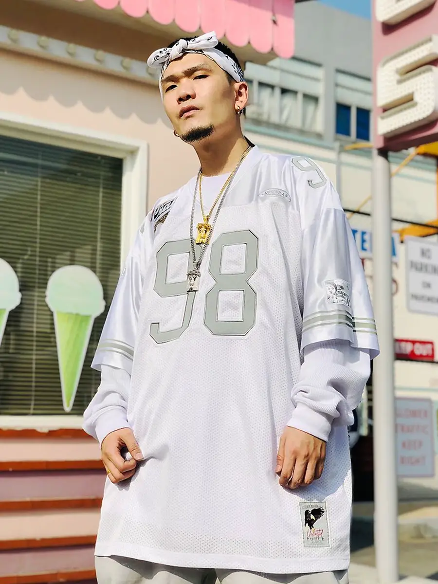 Acusa Sports Rugby Jersey Mesh Patchwork Double Layer Embroider Wide Silhouette Summer Short Sleeve T-Shirt Men