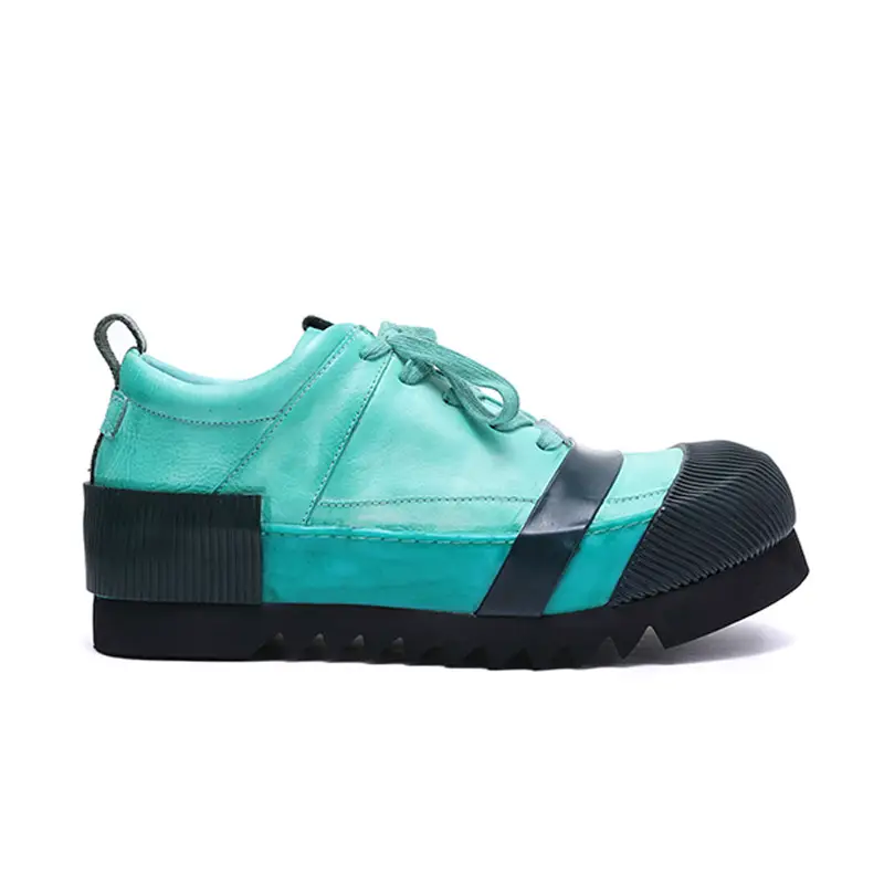 BBS dark original niche design, vintage style, thick soled, height increasing, casual, low top handmade leather shoes, men's and women's trendy shoes
