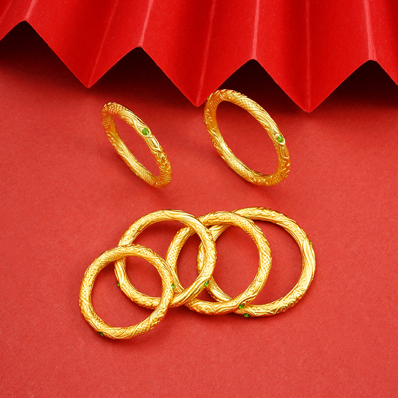 Vietnamese Sand Gold Finger Ring Retro Magic Child Nezha Qiankun Ring Men's and Women's Trendy Long-Lasting Cross-Border Jewelry