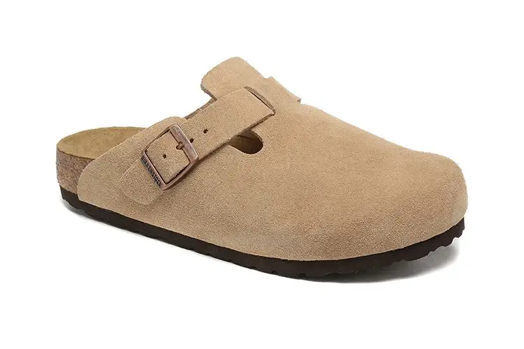 24 Styles of Birkenstock Half-Drag Mules in Sand Suede with Closed Toe