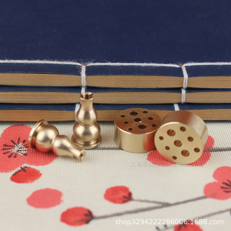 Brass gourd nine-hole incense insert handmade brass gourd incense insert pure copper incense burner gourd incense burner metal crafts