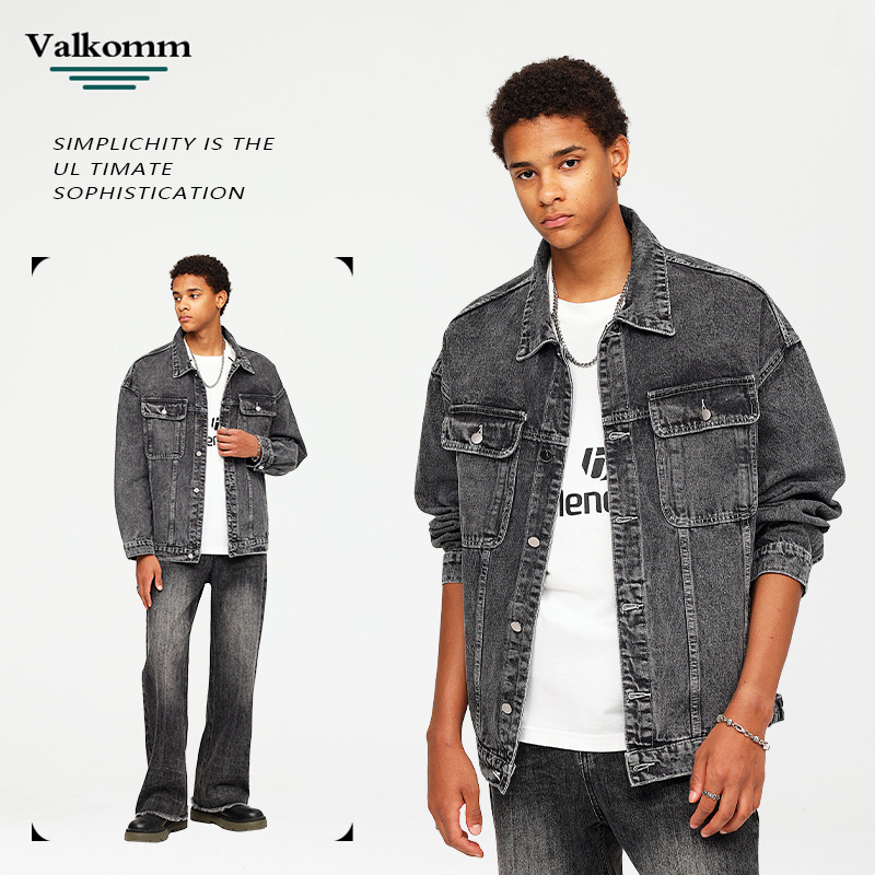 Laike Men's Denim Jacket Spring and Autumn Popular Single-Breasted High-End Trendy Versatile Washed Denim Jacket for Men