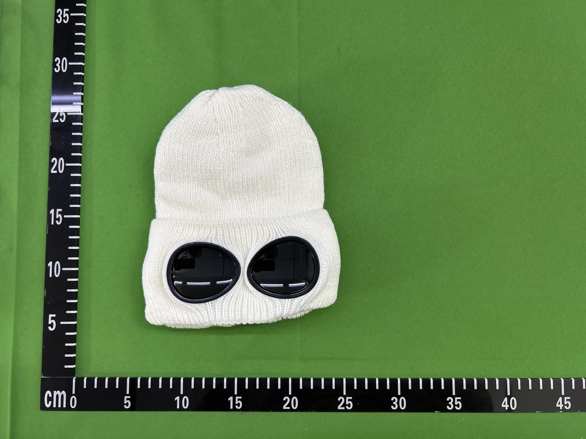 CP Company Knitted Goggle Hat White