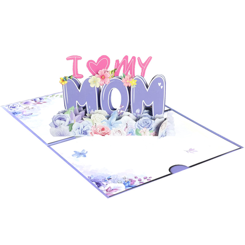 Bouquet greeting card 3d three-dimensional Thanksgiving day card Mother's Day creative gift message card three-dimensional greeting card wholesale