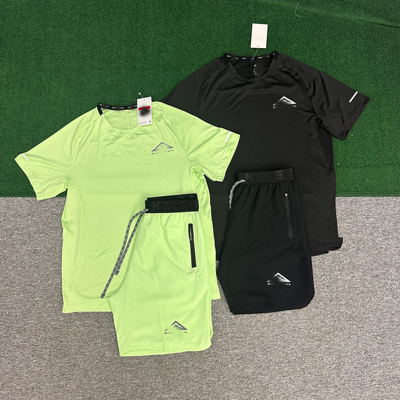Wholesale Breathable Quick-Drying Short-Sleeved Shorts Sports Suit for Men Fitness Training Running Outdoor Elastic Moisture-Wicking Clothing