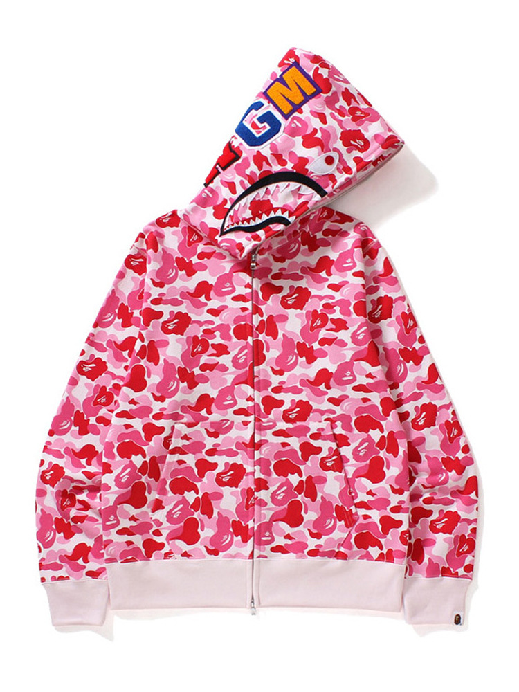 Cross-border foreign trade a generation of high version of the tide brand BAPE shark camouflage zipper cardigan sweater hooded jacket