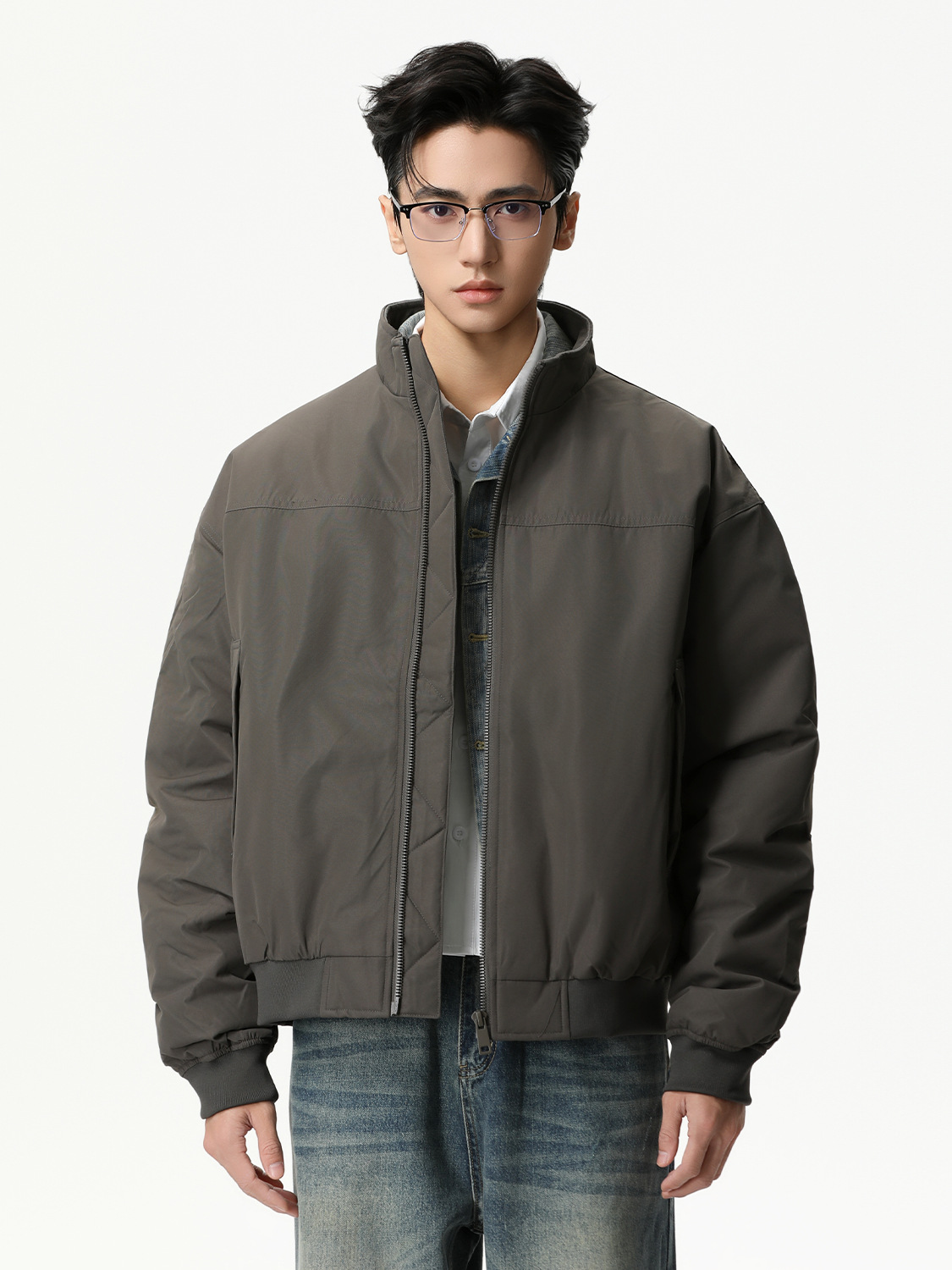 Mtlclothes Men's Clothing | Stand Collar Handsome Cleanfit Outdoor Workwear Flight Short Workwear down Jacket Trendy