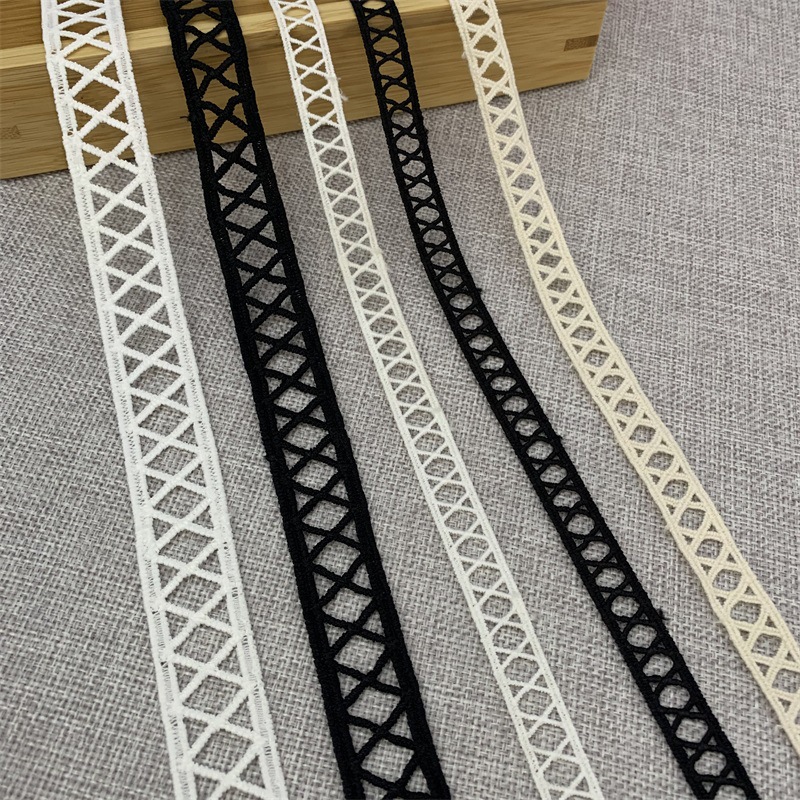 Cross staircase water-soluble embroidery lace children's clothing women's clothing dress lace accessories width 1/2cm