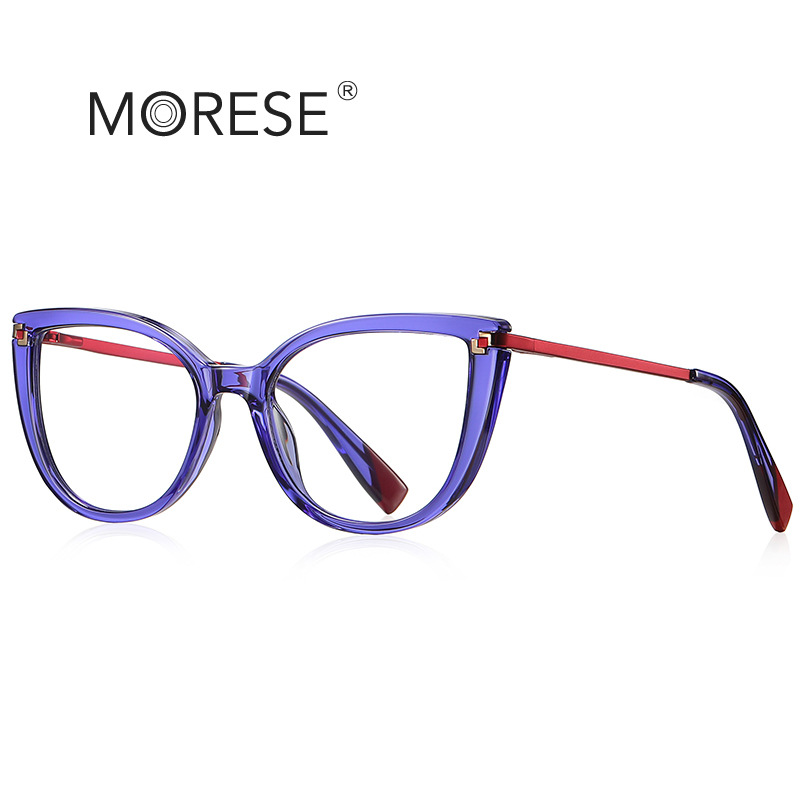 Cat's Eye Anti-blue light flat mirror 2128 plain European and American style Big Frame glasses TR90 women's glasses frame manufacturers spot