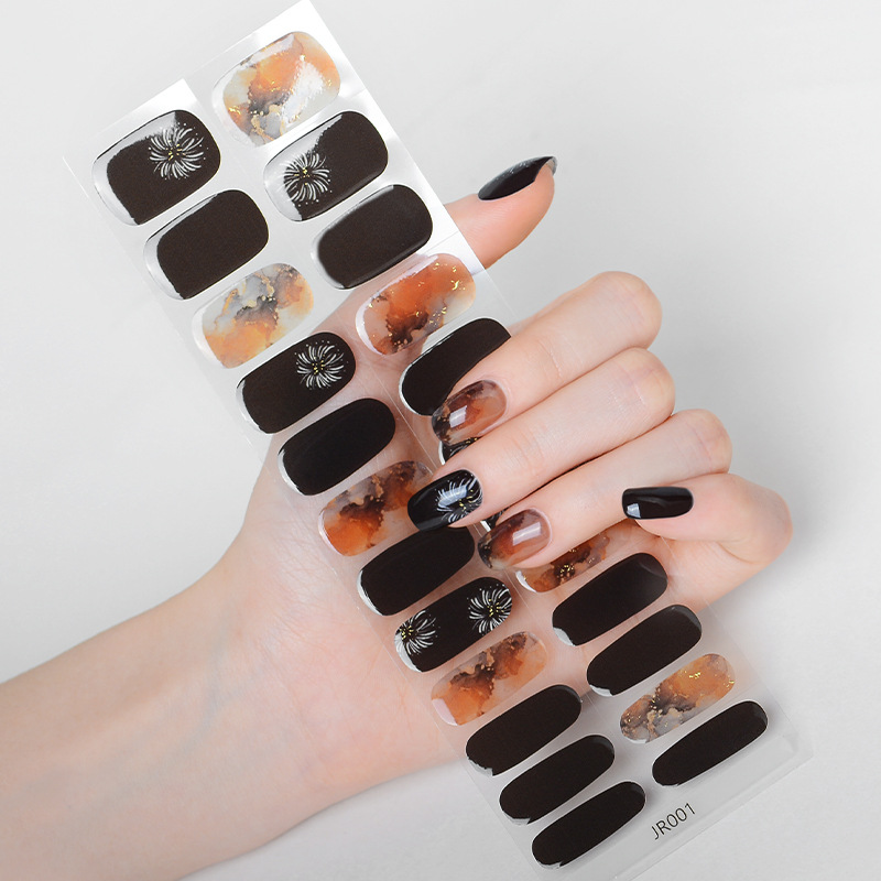 Xintai Chinese-Style Uv Light Therapy Semi-Cured Nail Stickers Full Set of 24 Gel Semi-Cured Nail Stickers for Whitening