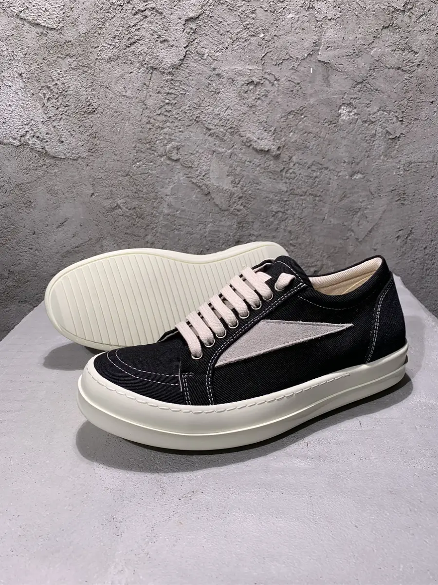 Xuan Zhan Independent Ro Double Line American Style Twill Shoelace Low Ankle Casual Canvas Sneakers Versatile Thick-Soled Sneakers
