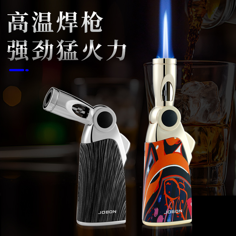 Jobon Zhongbang Moxibustion Outdoor Bbq Spray Gun Blue Flame Inflatable Portable Foldable Windproof Direct Lighter