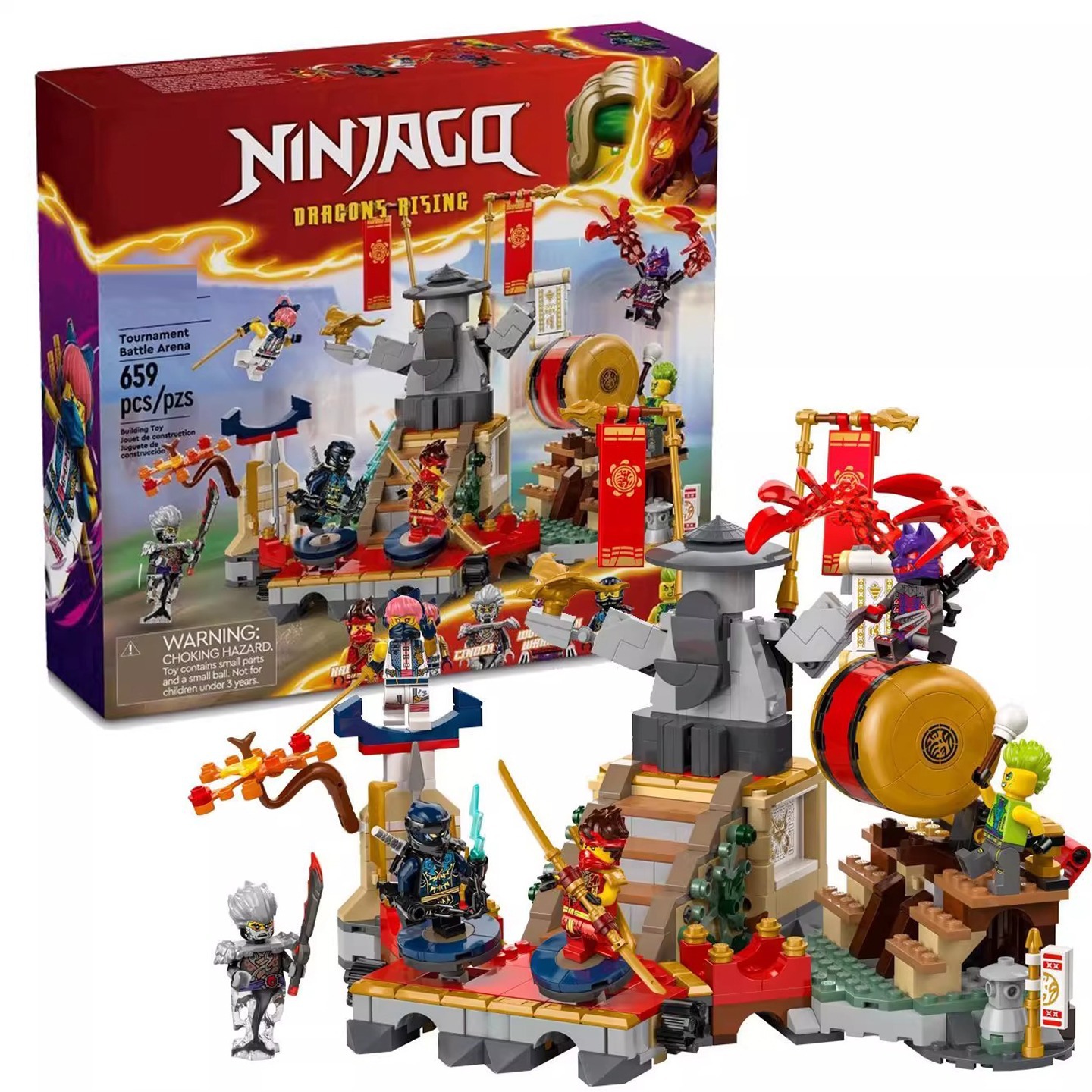 Cross-Border Compatible Lego Ninjago Series 71818 Arena Building Block Toys