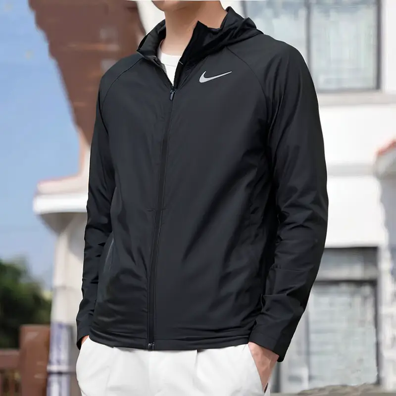 Nike Men's Summer New arrival Authentic Black Loose Breathable Hooded Tops Casual Sports Woven jacket Bv4871