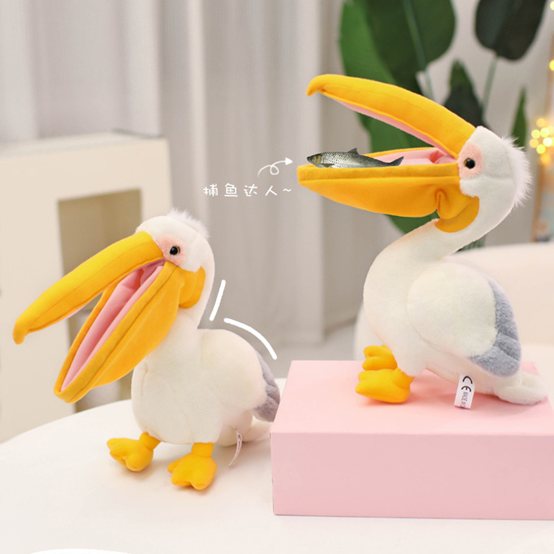 Super Cute Artificial Pelican Plush Toy Water Bird Doll Big Bird Doll Zoo Souvenir Kidsren's Gift