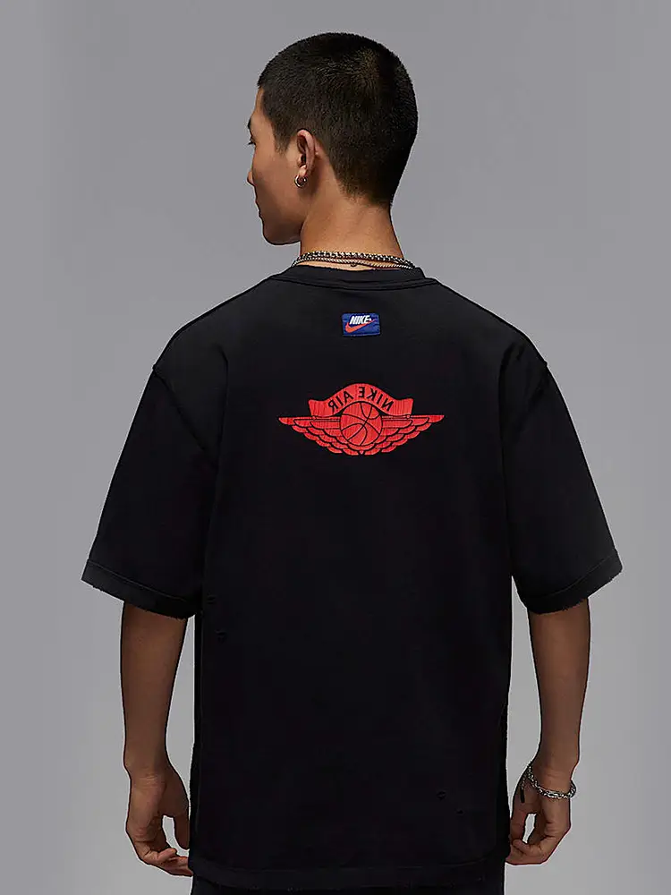 Nike Aj Short-Sleeved Men's Summer New arrival Jordan Wing Basketball Print Loose Cotton T-Shirt Ib3131-010