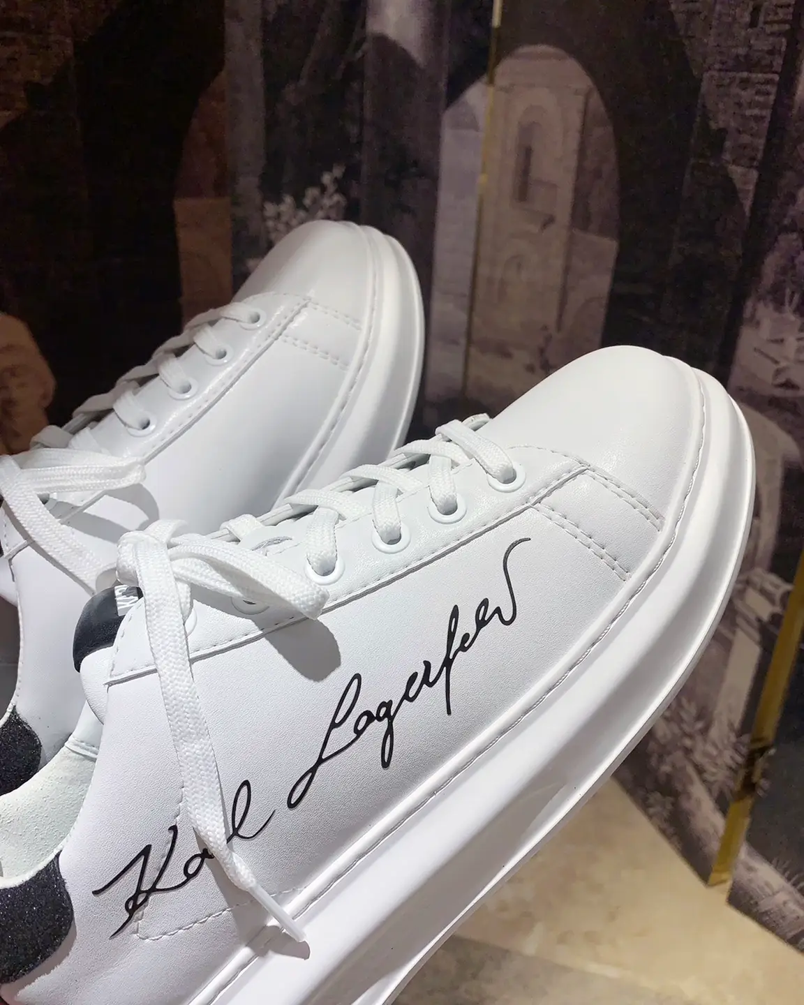 French F Ye 37 Black Tail Handwritten letter White Shoes Light Thick Sole Calfskin Shoelace Casual Low Ankle Women's Shoes