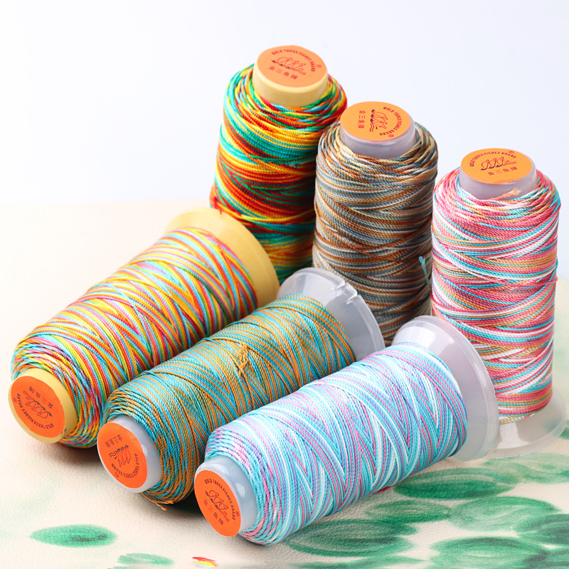 Golden three fish strands string jade beads rope segment dyed woven colorful hanging rope strands Dragon Boat Festival often colorful tower wire wholesale