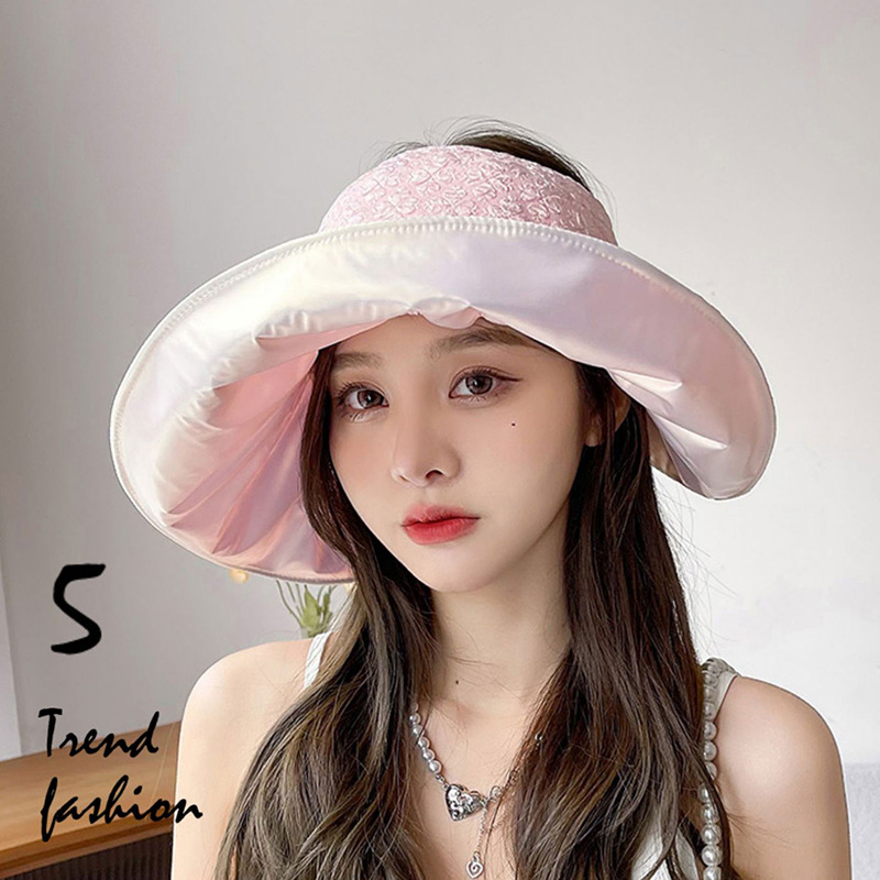 Japanese UV Sunscreen Sun Hat Women's Summer Face Covering UV Protection Sun Hat Riding Big Brim Black Colored Glue Fisherman Hat