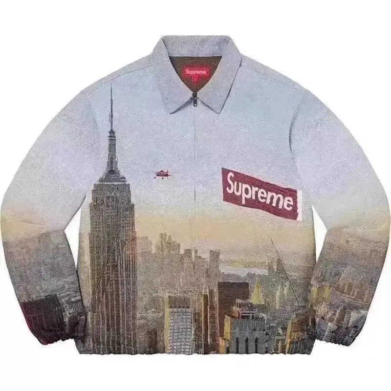 sup至高无上 纽约曼哈顿城市景观 圆通拉链夹克外套 顶级版本 Supreme Week 12 Aerial Tapestry Harrington Jacket 大都会城市空景夹克外套