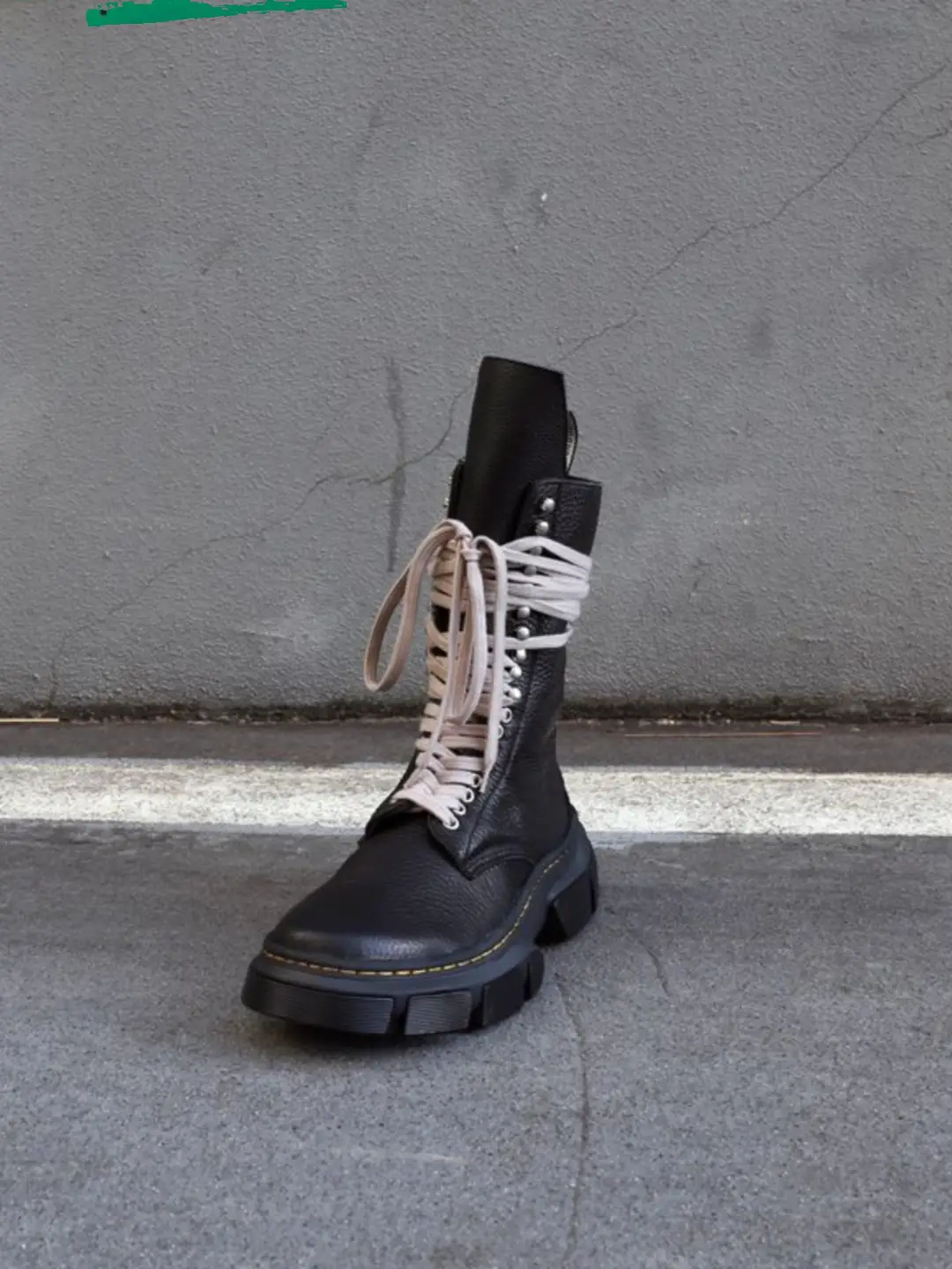 New arrival R High-Top Street Trbottom K-style O Boots Heavy Industry Strap Boots Thick Sole Outer Heightening Men's Boots Toe Layer Cowhide