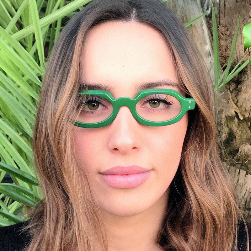 Retro Oval Frame Anti-Blue Light Glasses for Women, European and American Style, Minimalist Personality Non-Prescription Glasses Trend