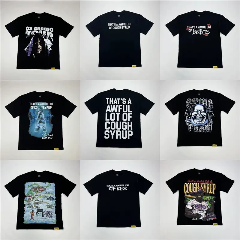 That’S a Awful Lot of Cough Syrup American High Street Loose Short-Sleeved T-Shirt Summer