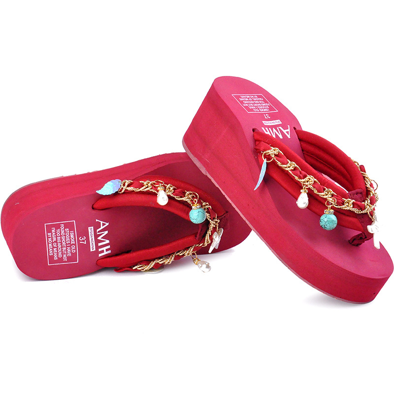 Cross-border Hot Selling Cute Flower Pendant Flip Flops Amazon Explosions Slippers Beach Holiday Sandals Women's Outer Wear