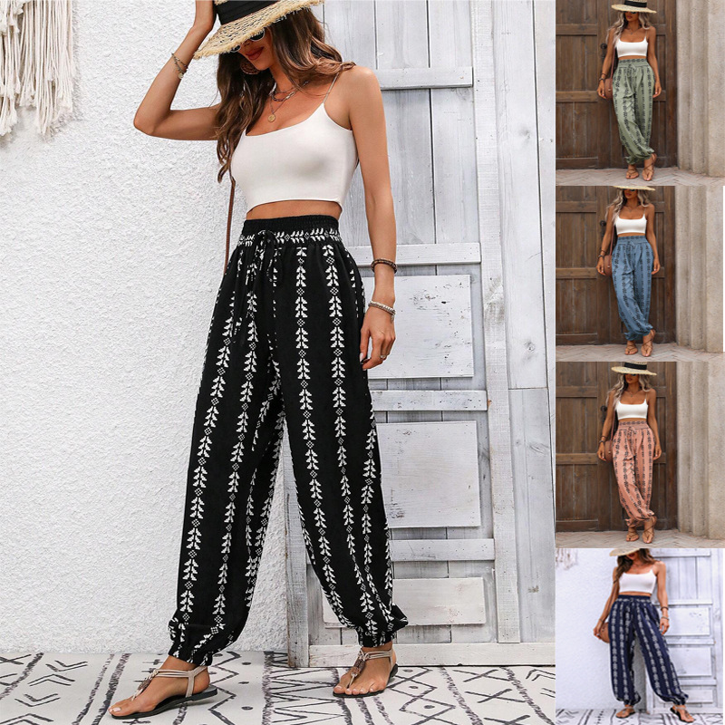 2025 Spring and Summer Amazon Tiktoktemu European and American Clothing Cross-Border Versatile Mesh Wide-Leg Bloomers Casual Pants
