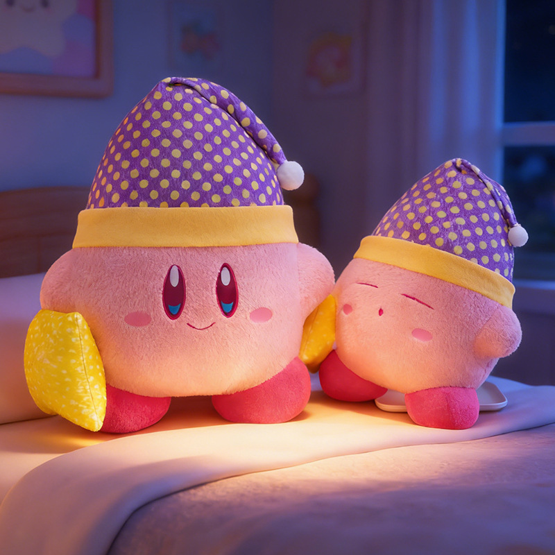 New Cute Sleeping Cap Kirby Plush Toy Doll Large Size Girls' Bed Sleeping Pillow Foreign Trade Wholesale