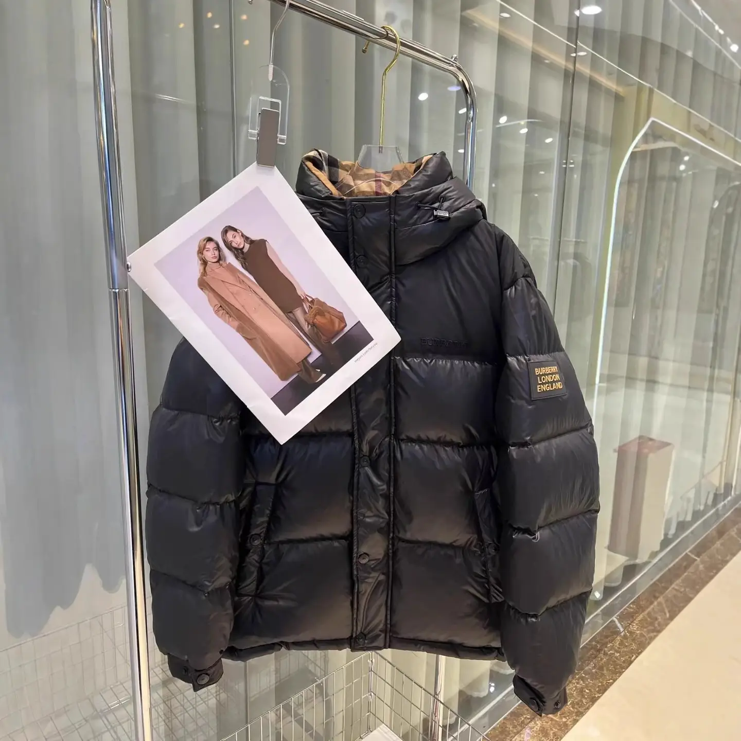 Bajia ** high version of the letters logo hooded down jacket men and women winter new warm fashion casual duck down jacket