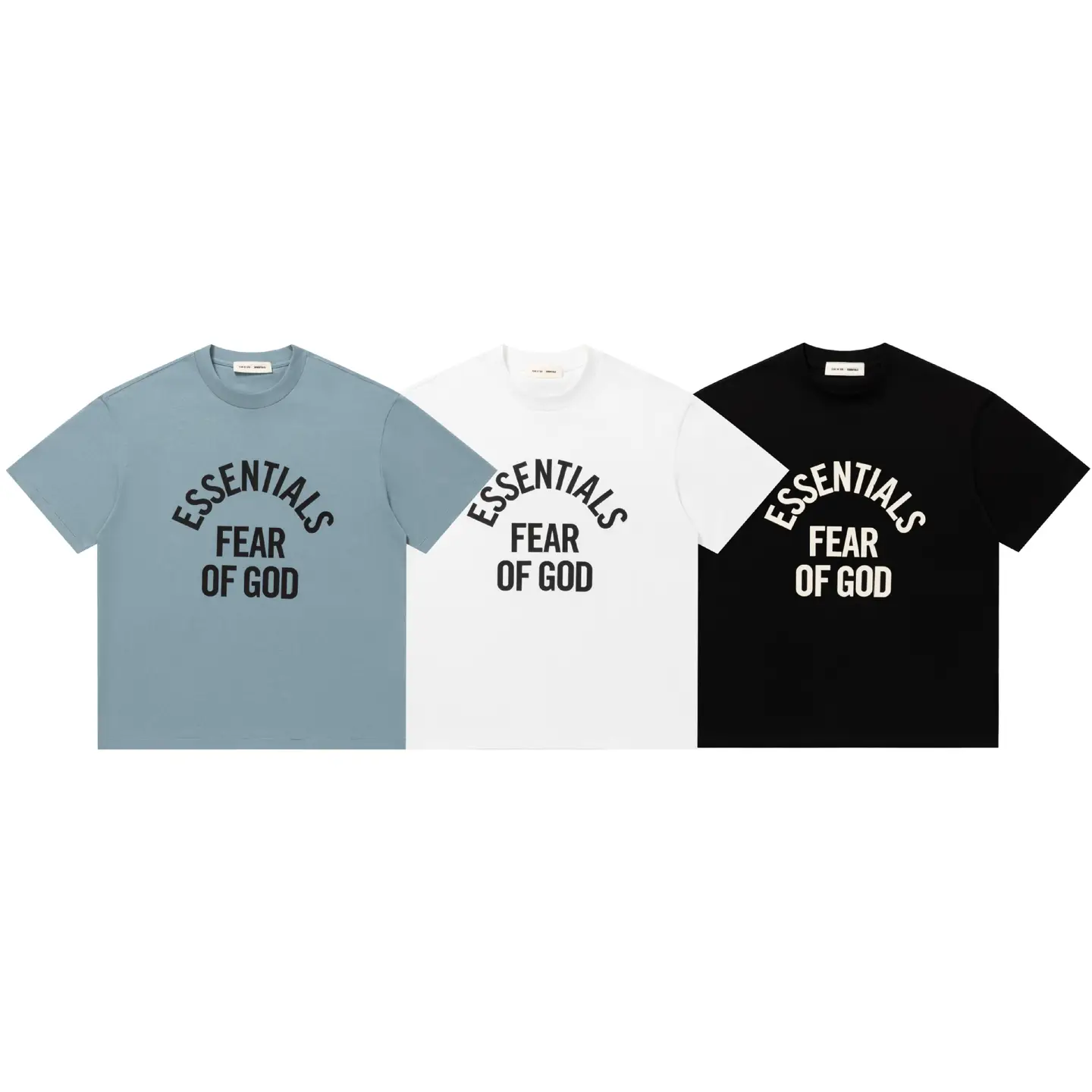 2026 Spring/Summer New Fog Double Line Letter Series Round Neck Pullover Short Sleeve Unisex Style Wholesale