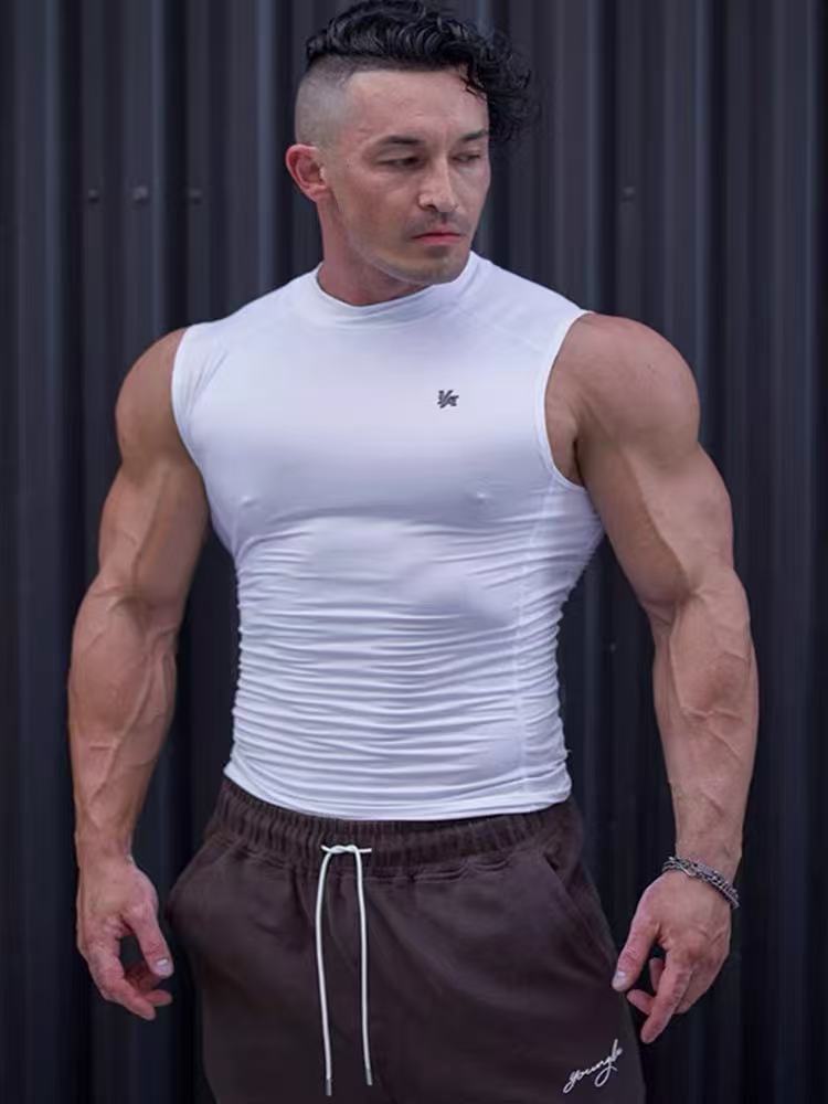 Youngla New Fitness Clothing Sports Vest Muscle Tights Men's High-Elastic Training Clothing Sleeveless Top