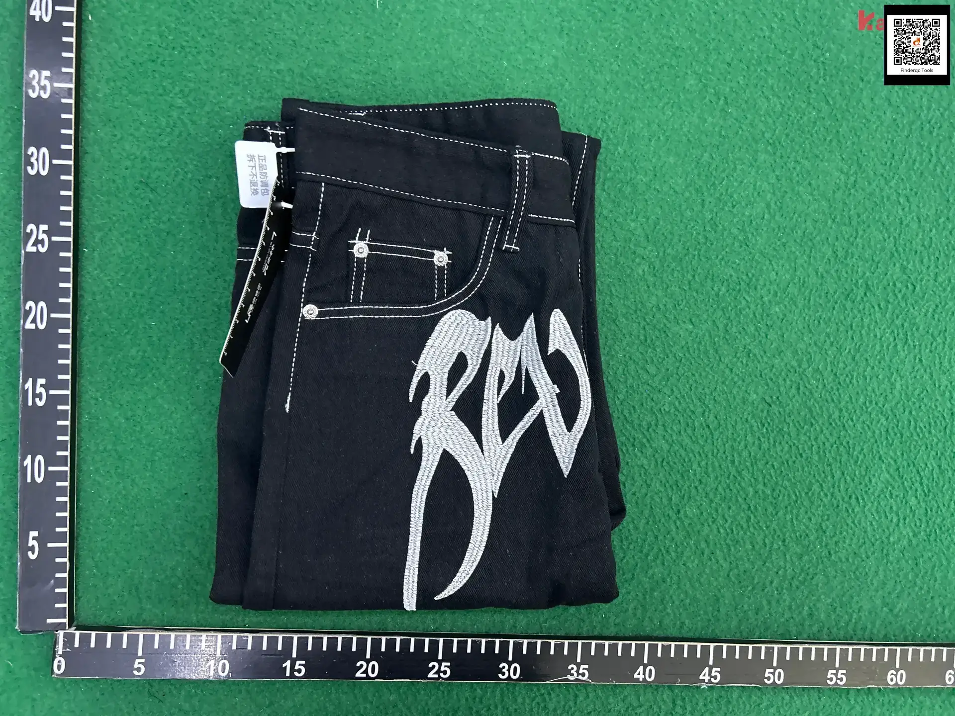 Black Jeans American Street Embroidered Letter LOGO Trousers Washed Old Hip Hop Workwear Straight-Leg Jeans