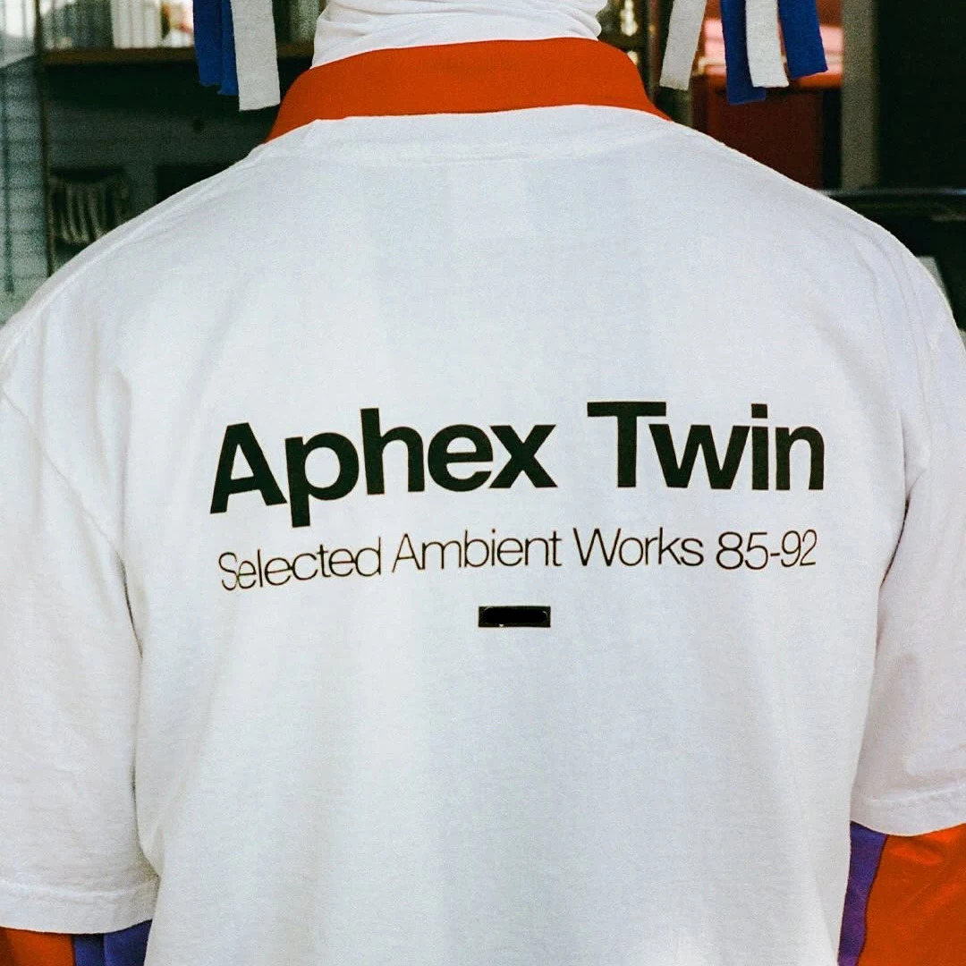 Aphex Twin Logo Oversized Short Sleeve T-shirt Men's Trendy Brand Loose Casual Cotton Ins Creative