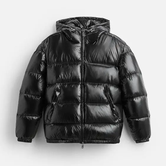 Cross-Border Vacuum-Packed Hooded Cotton Jacket [5 Countries Warning Label Packaging] Jacket European and American Foreign Trade Men's Coat