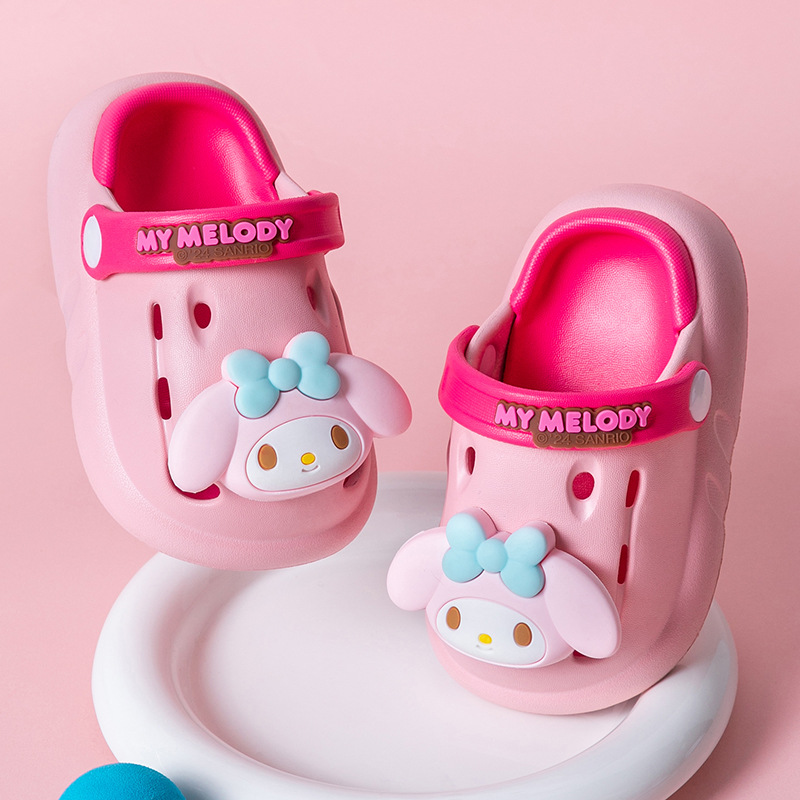 Cartoon Cute Sanrio Children's Slippers Soft-Soled Breathable Home Toe-Toe Slippers Non-Slip Wear-Resistant Summer Sandals