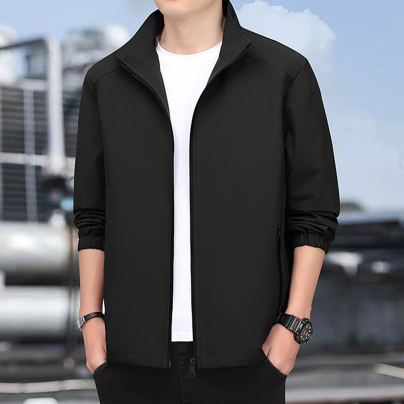 Jacket Men's Spring New Fashion Windproof Vertical Collar Comfortable Jacket Youth Fashion All-match Top Men's Jacket