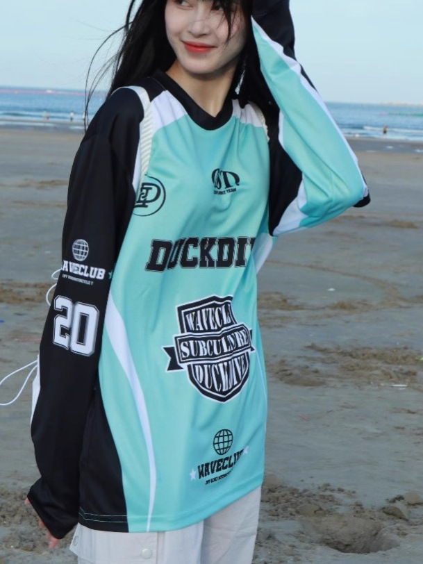 Cross-Border Retro Spring & Fall Printed Letter Motorcycle Baseball Uniforms for Men and Women Hip-Hop Loose Racing Uniforms in Jackets Thin Sweatshirts