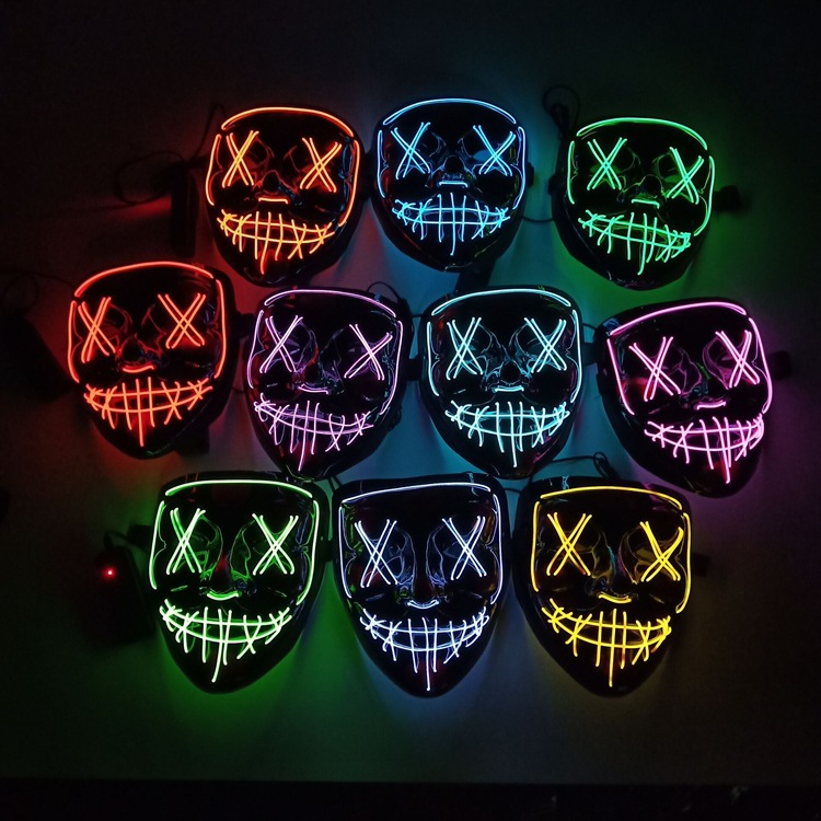 Luminous V Word Vendetta Mask el Sew Mouth Fork Eye Mask Halloween Horror Death Luminous V Word Mask