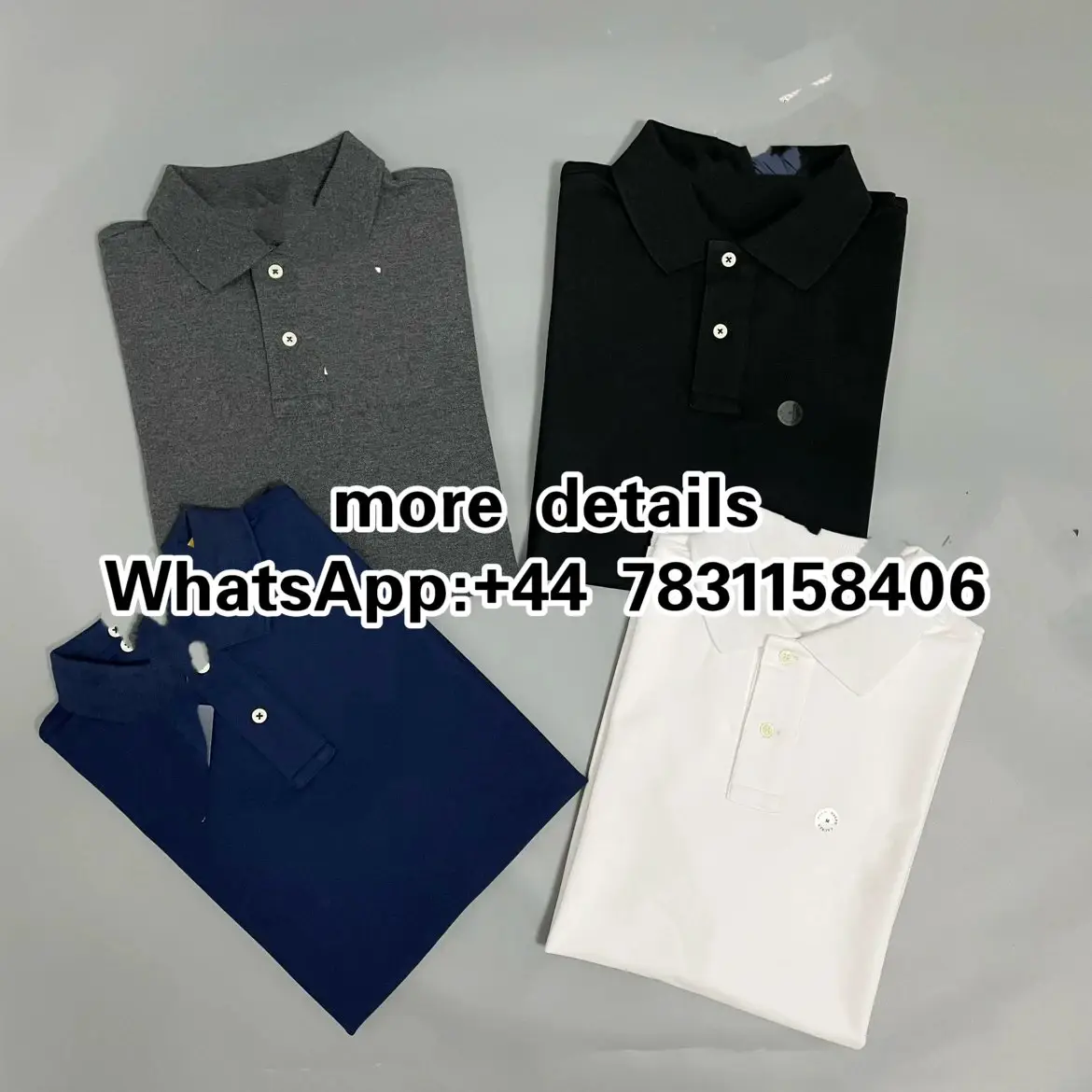 Polo shirts grey black navy white