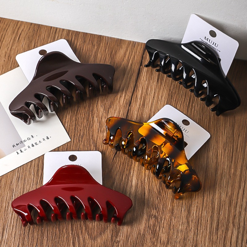 Advanced Sense Card Hairpin Elegant Ankra Red Bright Face Grab Clip Large Hairpin PC Material Back Head Shark Clip