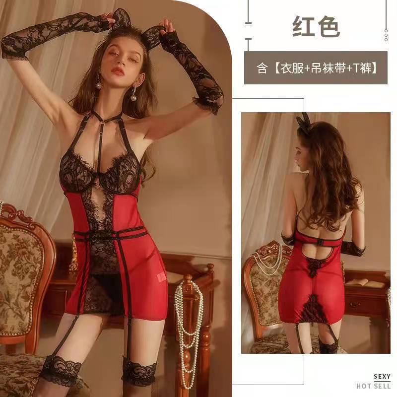 Guanyun Sexy Underwear Sexy Transparent Leotard Garter Belt Passion Clothes Temptation Uniform Passion Suit